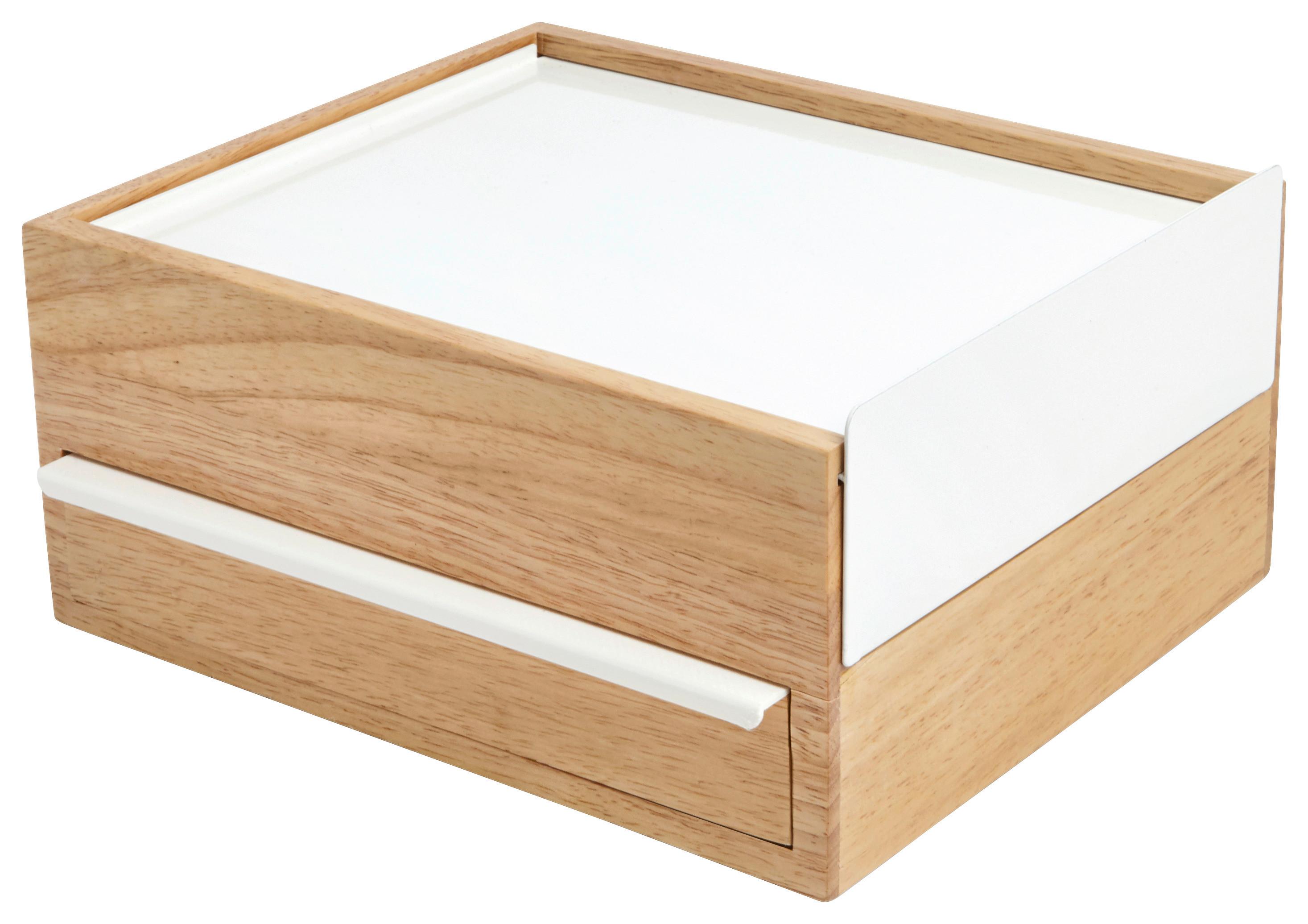 Schmuckbox Weiß/Naturfarben - Naturfarben/Weiß, Design, Holz/Metall (22,1/11,9/25,9cm) - Umbra