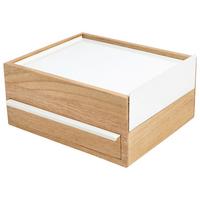 Schmuckbox Weiß/Naturfarben - Naturfarben/Weiß, Design, Holz/Metall (22,1/11,9/25,9cm) - Umbra