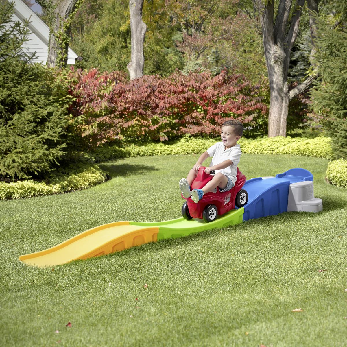 Spielfahrzeug Up & Down - Blau/Gelb, KONVENTIONELL, Kunststoff (312,42/37,5/77,5cm) - Ambia Garden