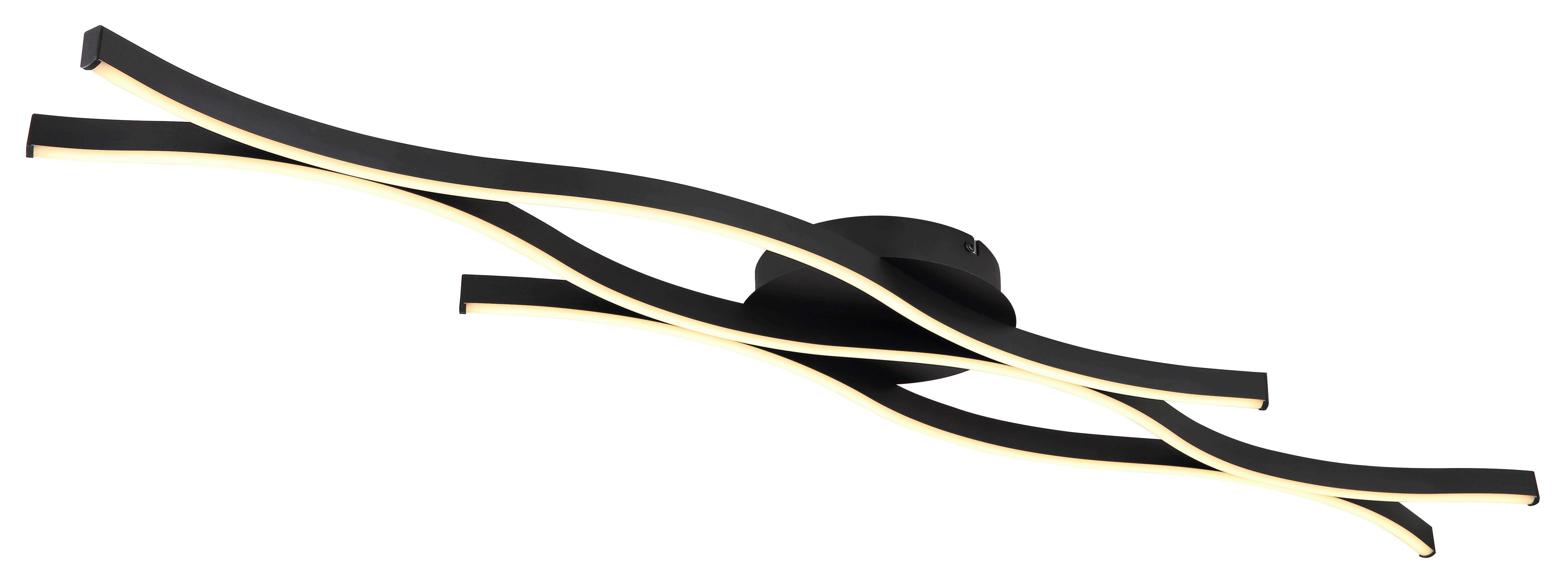 LED-DECKENLEUCHTE 67206D GERONIMO - Weiss/Schwarz, Design, Kunststoff/Metall (108/18/6cm) - Globo