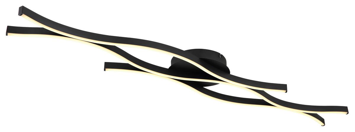 LED-DECKENLEUCHTE 67206D GERONIMO - Weiss/Schwarz, Design, Kunststoff/Metall (108/18/6cm) - Globo