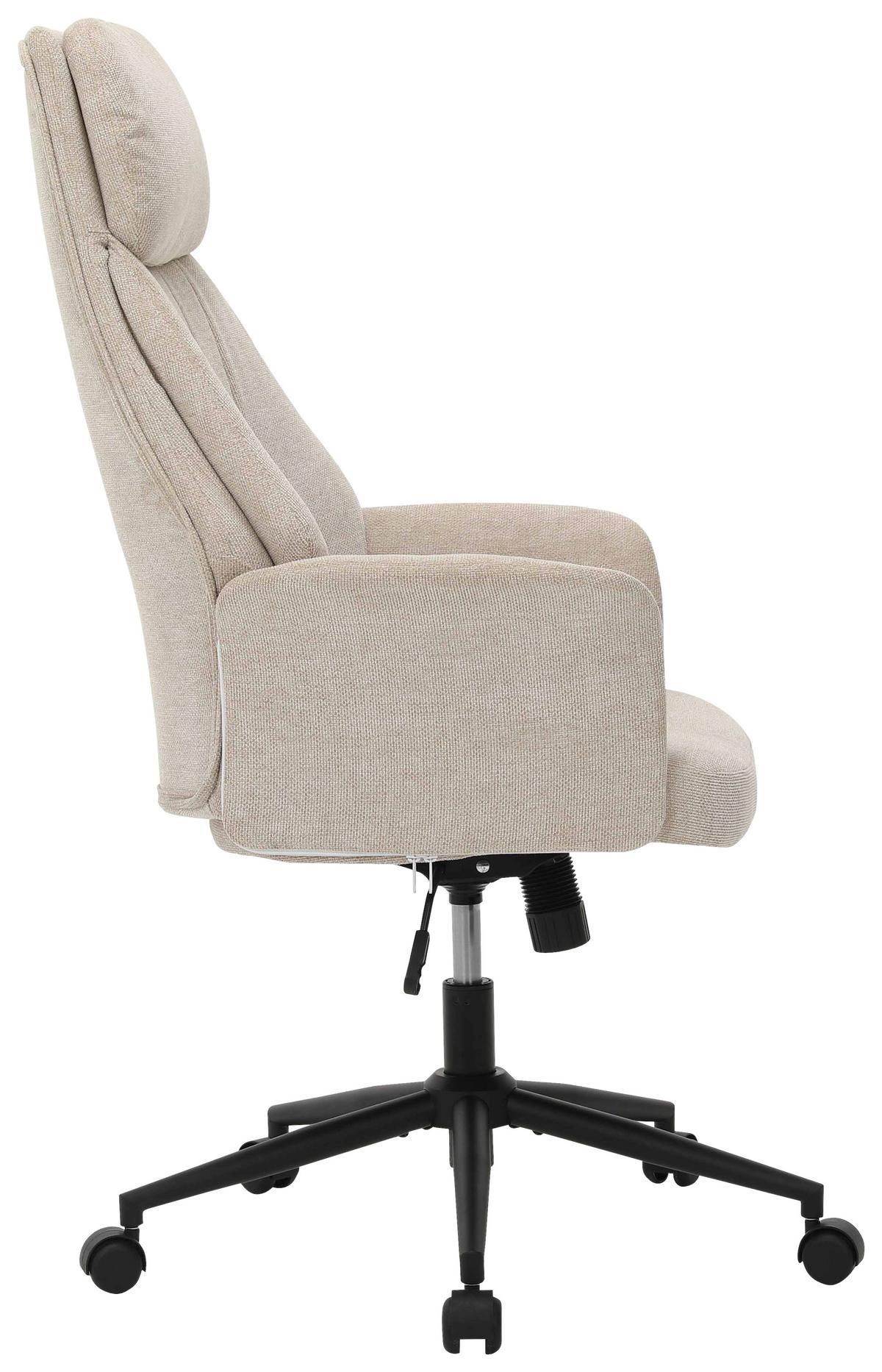 Drehstuhl Klara Grau/Schwarz - Beige/Schwarz, KONVENTIONELL, Holz/Kunststoff (66/114/122/64cm) - Mömax