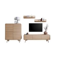 Wohnwand Torsby Eichefarben/Eiche Natur Dekor - Eichefarben, Design, Holz/Holzwerkstoff (308/170/39cm) - Livetastic