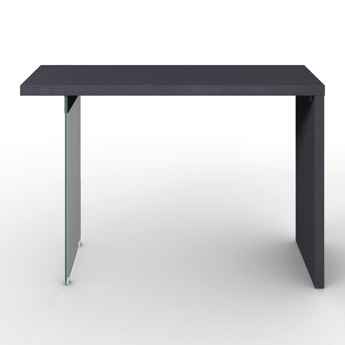 Konsolentisch Milan Schwarz Glas/Holz - Klar/Eichefarben, MODERN, Glas/Holz (120/80/40cm) - Bessagi Home