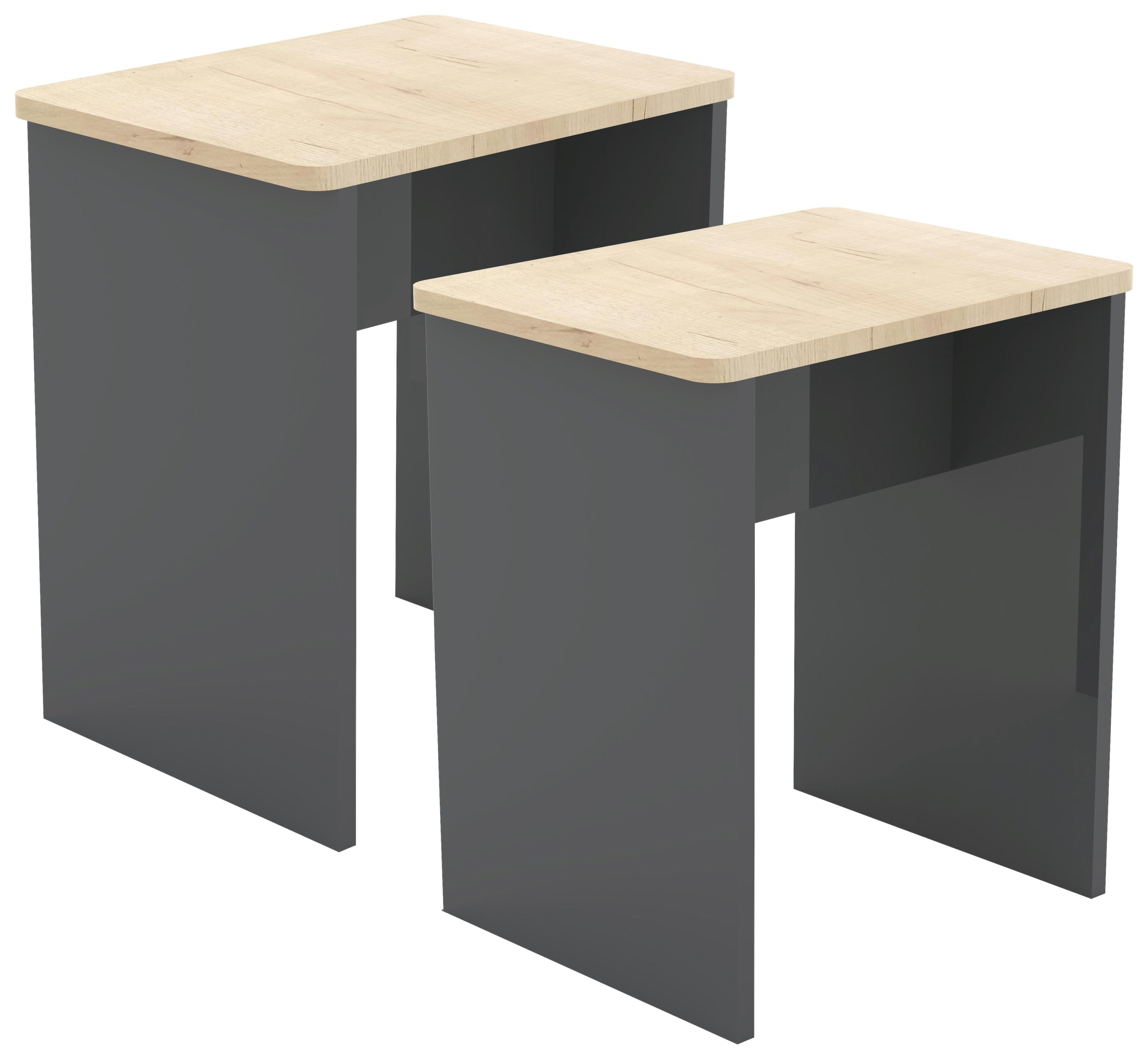 Set Taburejev Esal, 2-Delni, Antracit - antracit, Moderno, leseni material (40/45/30cm) - MID.YOU