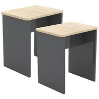 Set Taburejev Esal, 2-Delni, Antracit - antracit, Moderno, leseni material (40/45/30cm) - MID.YOU