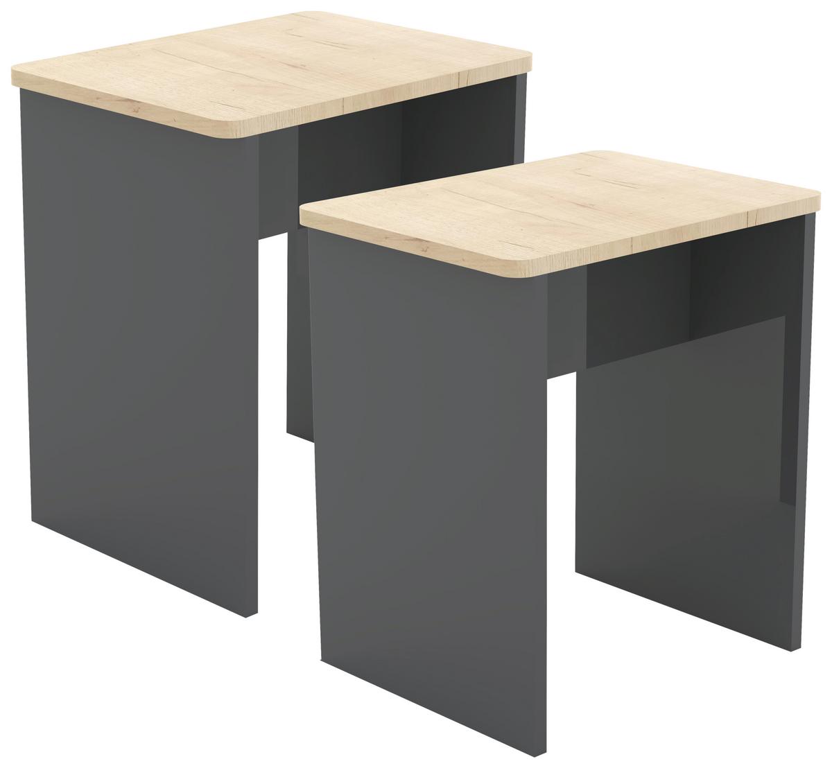 Set Taburejev Esal, 2-Delni, Antracit - antracit, Moderno, leseni material (40/45/30cm) - MID.YOU