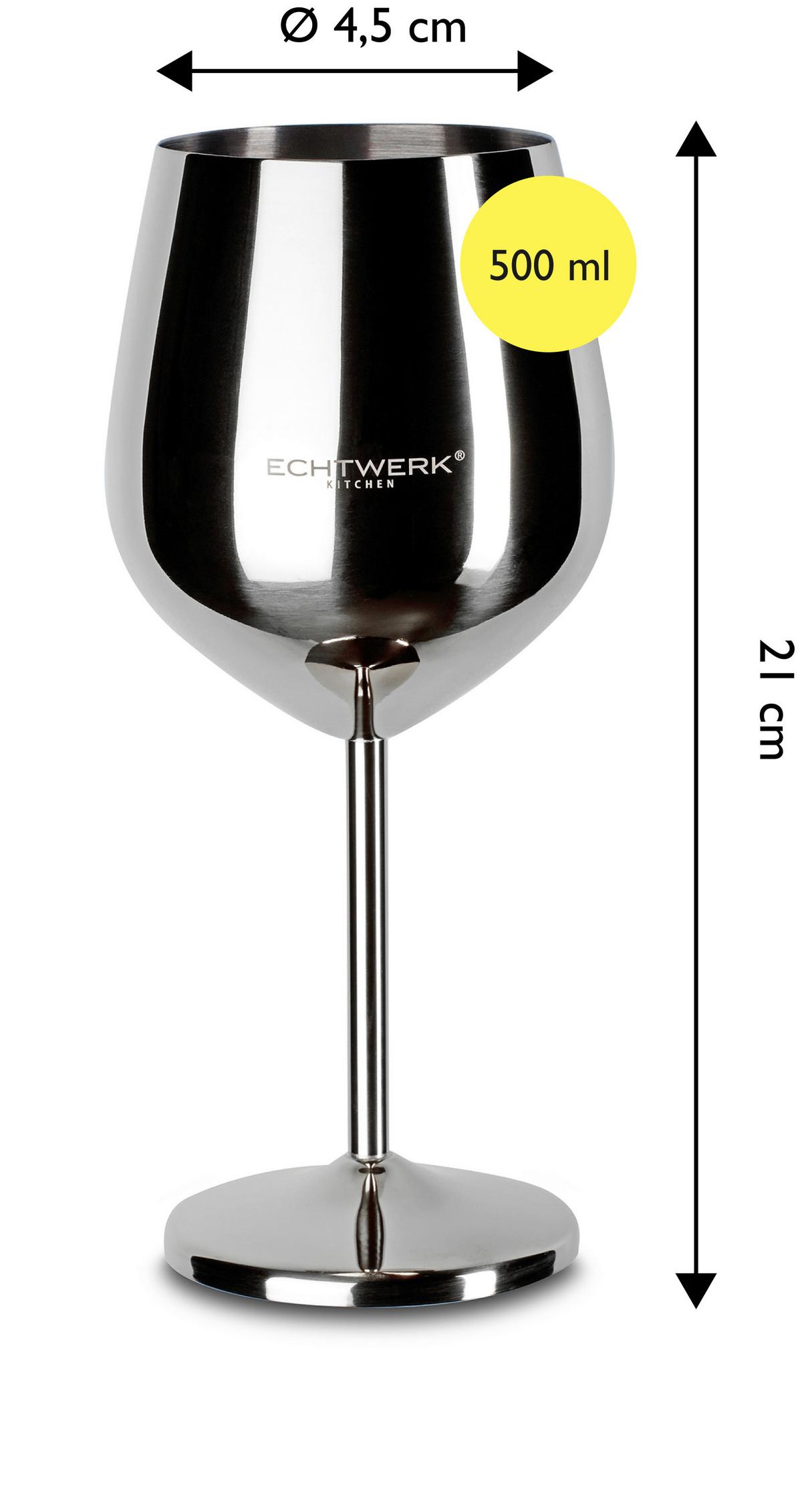 Set Kozarcev Wine, 6-Delni - srebrne barve, Trend, kovina (21cm) - Echtwerk