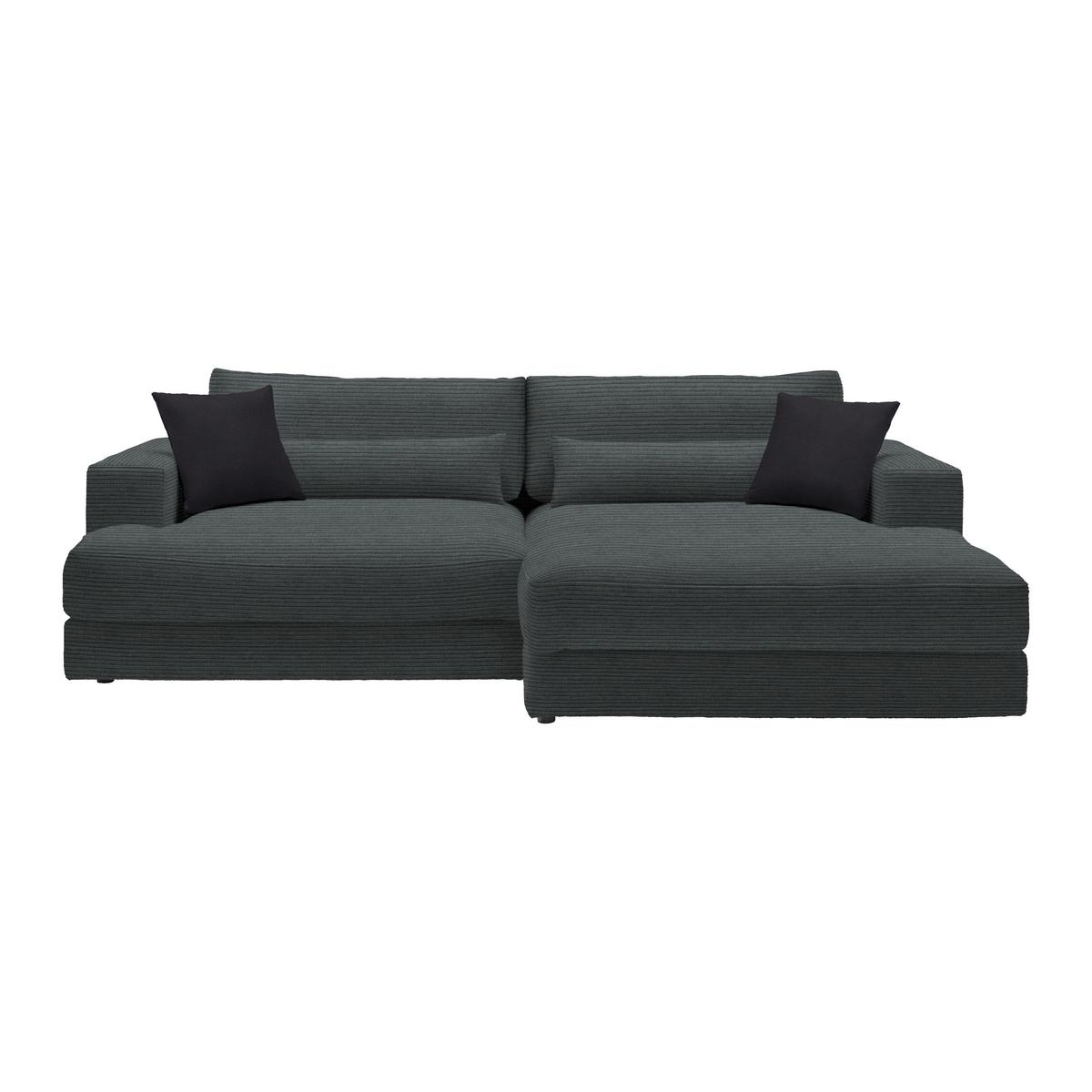 Ecksofa Fabiona rechts Graphitfarben - Graphitfarben, Modern, Holz (268/85/194cm) - Premium Living
