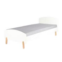 Bett ca. 90x200 cm Weiß/Naturfarben - Naturfarben/Weiß, Design, Holz/Holzwerkstoff (90/200cm) - Livetastic