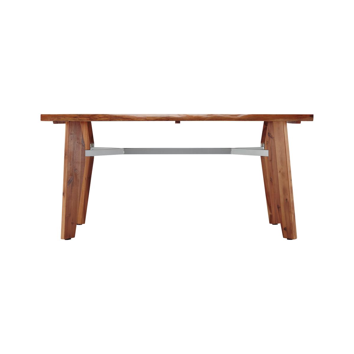 Esstisch Jasper in Holz Akazie massiv hell ca. 160x90 cm - Grau/Akaziefarben, MODERN, Holz/Metall (160/90/75cm) - Bessagi Home