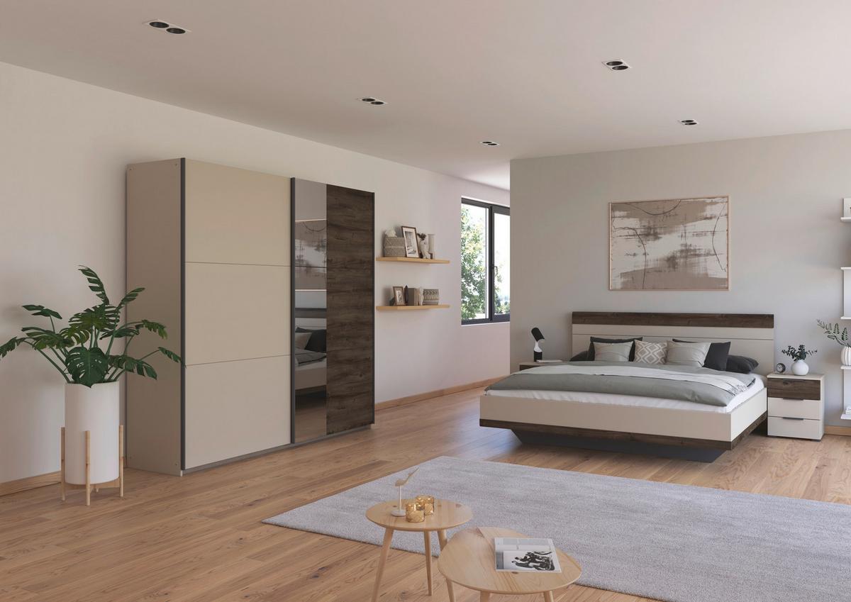 DULAP USI CULISANTE SAJO - străveziu/stejar închis la culoare, Trend, material pe bază de lemn (261/210/59cm) - Premium Living