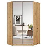 Begehbarer Eckschrank Aalen Grau/Eiche Artisan - Alufarben/Eiche Artisan, Holzwerkstoff/Kunststoff (117/197/104cm) - Mömax