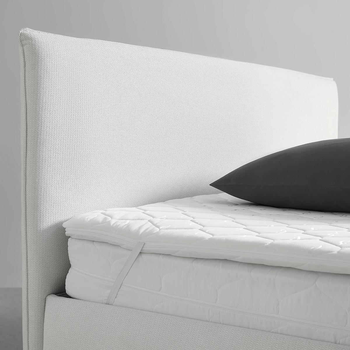 Polsterbett Inez Weiss ca. 180x200cm - Weiss/Silberfarben, Konventionell, Holz/Holzwerkstoff (180/200cm) - Premium Living