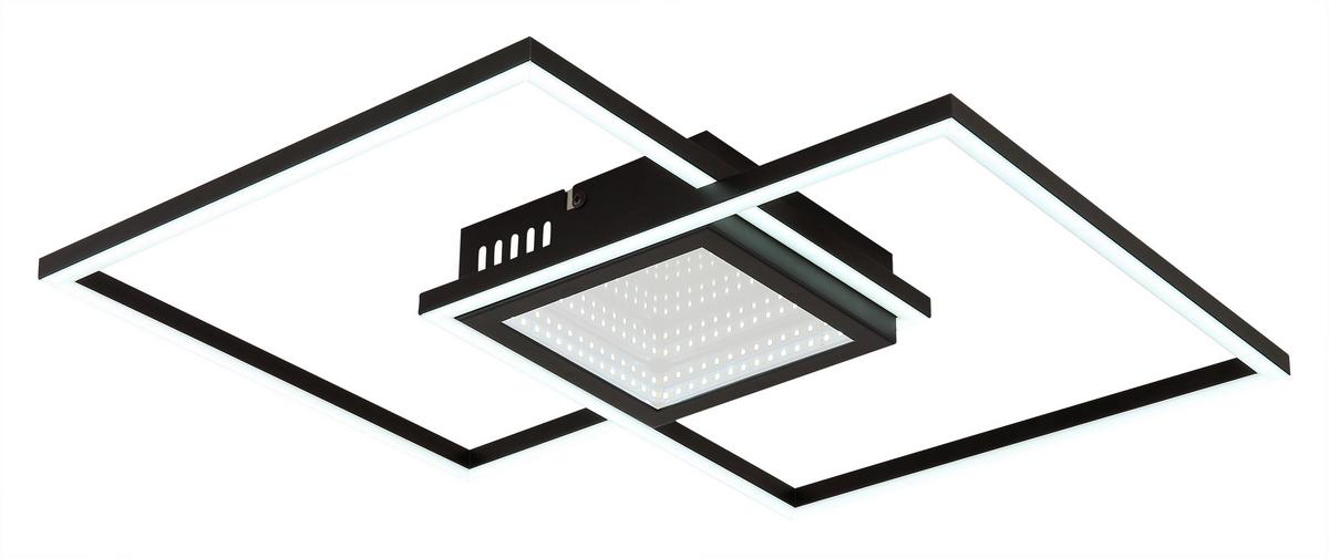 LED-DECKENLEUCHTE 48468-32 - Opal/Schwarz, Design, Kunststoff/Metall (42,6/42,6/5cm) - Globo