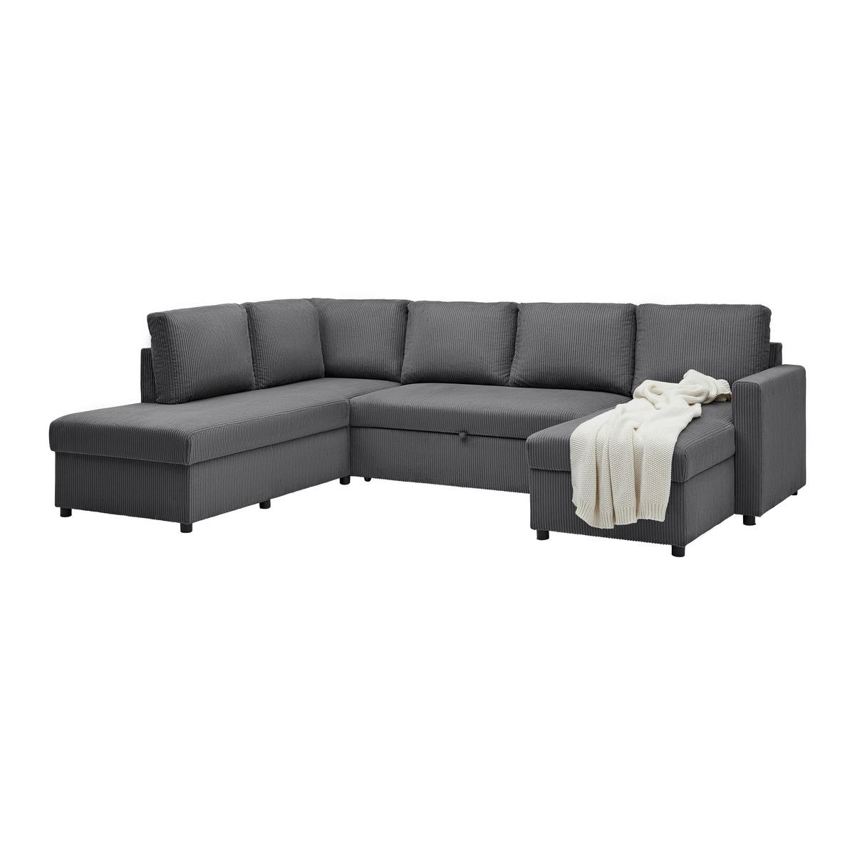 Sarokkanapé Martina - antracit, Modern, faalapú anyag/textil (204/89cm) - Mömax