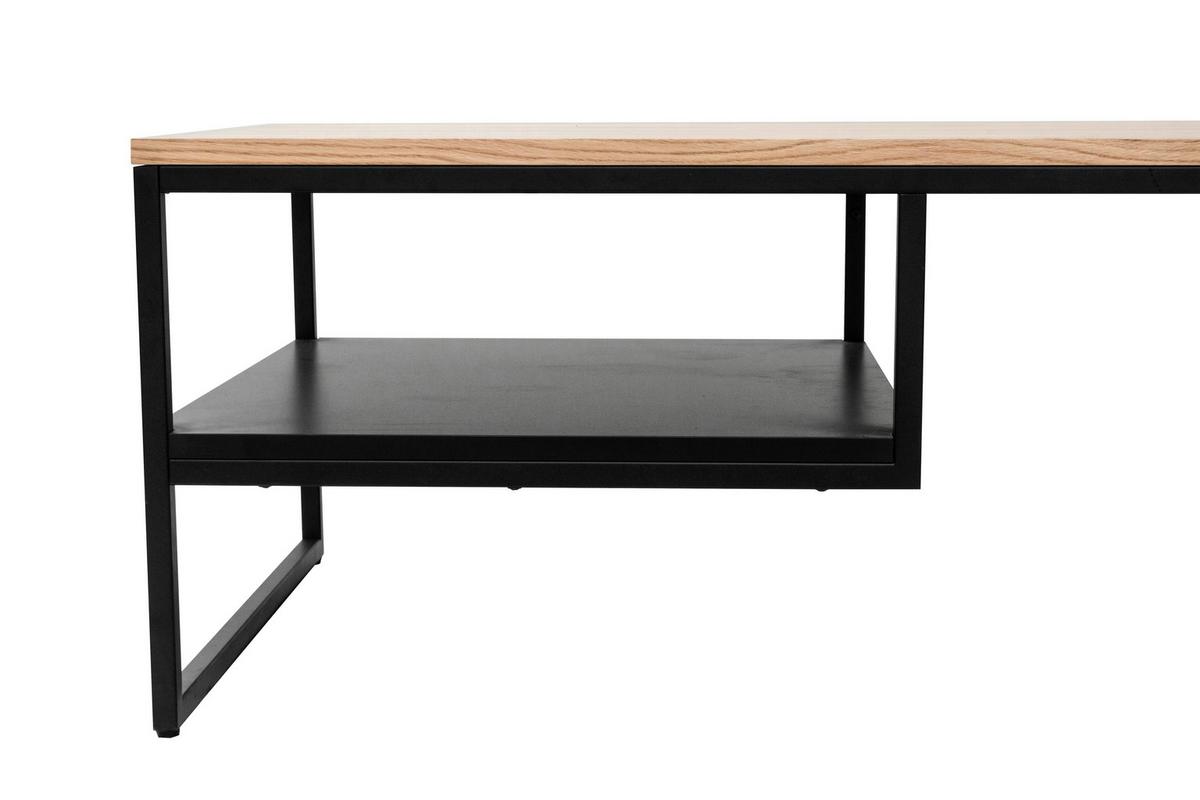 STOLIK KAWOWY TACOMA - kolor dębowy/czarny, Design, materiał drewnopochodny/metal (110/70/45cm) - MID.YOU