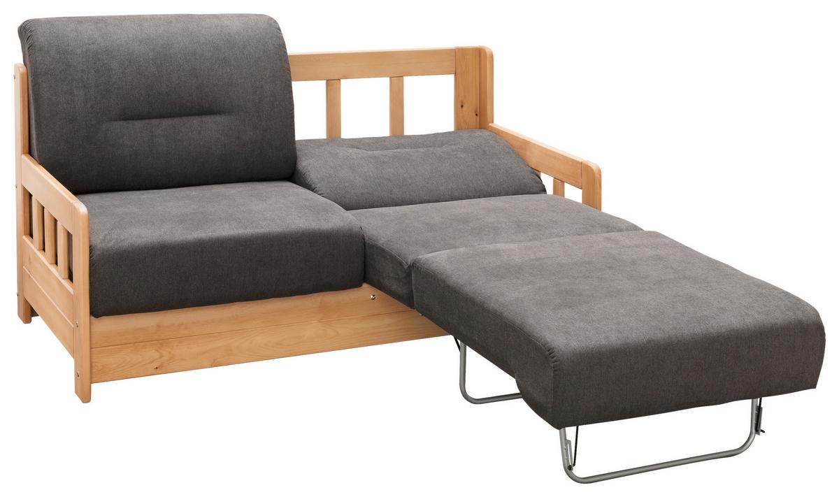 Schlafsofa Camino Dunkelbraun Mikrofaser - Dunkelbraun/Kieferfarben, KONVENTIONELL, Holz/Textil (154/88/90cm) - Livetastic