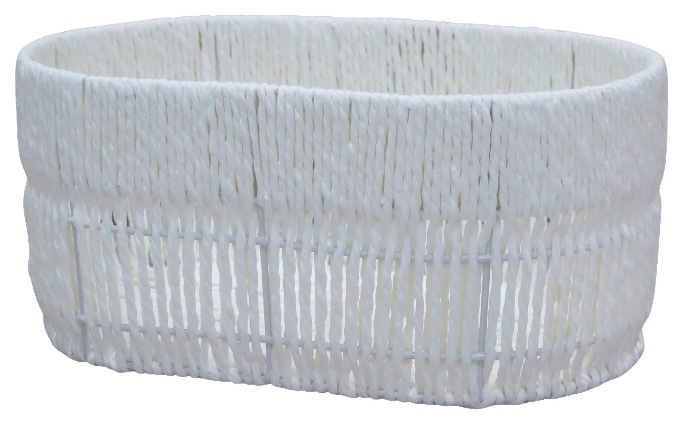Korb Casei Oval Weiß - Weiss, Konventionell, Papier/Metall (31/14/20cm) - Mömax
