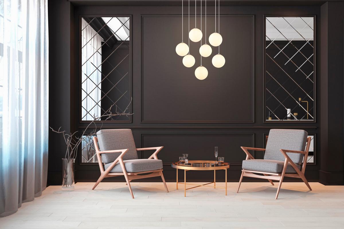 LED Függőlámpa 56140-7h - fekete/nikkelszínű, Design, műanyag/Üveg (55/120cm) - Globo
