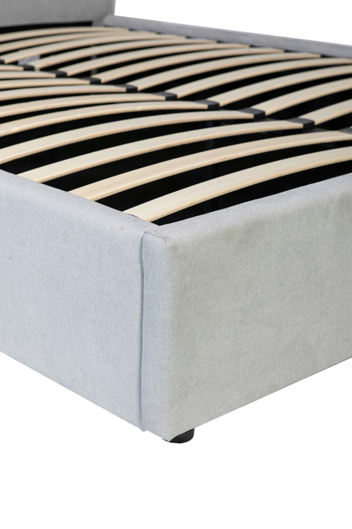 Polsterbett Sienna Hellgrau ca. 160x200cm - Hellgrau/Schwarz, LIFESTYLE, Holz/Kunststoff (160/200cm) - Based
