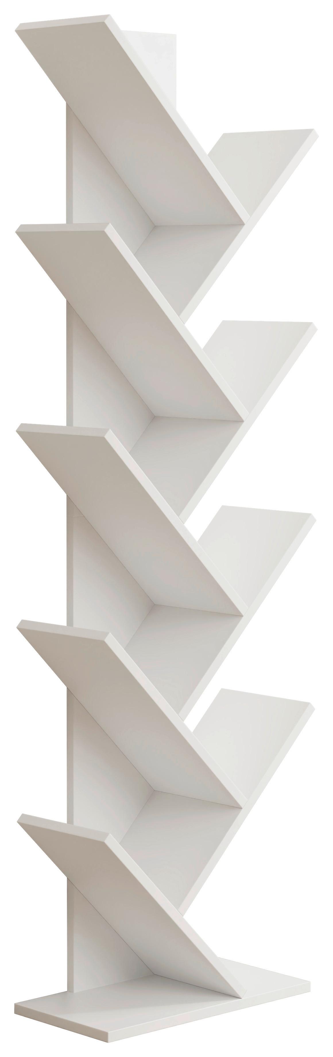 Regal Nulis Xl, Bela - bela, Design, leseni material (40/140/20cm) - MID.YOU