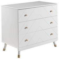 Kommode Billy Weiß - Goldfarben/Weiß, MODERN, Holzwerkstoff/Kunststoff (100/89/57cm) - Vipack