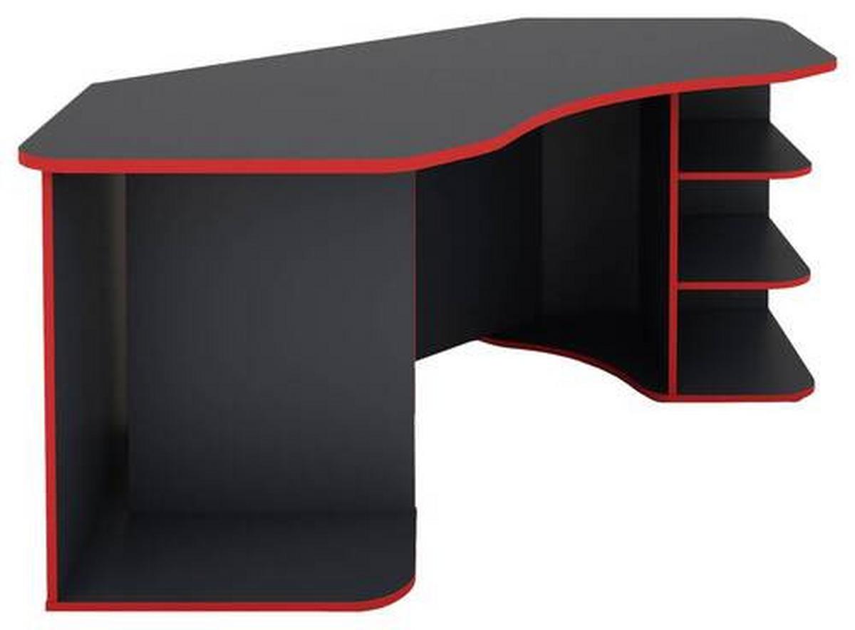 Gamer Asztal Stefan - világosszürke/antracit, Modern, műanyag/természetes anyagok (198/76/85cm) - Mömax