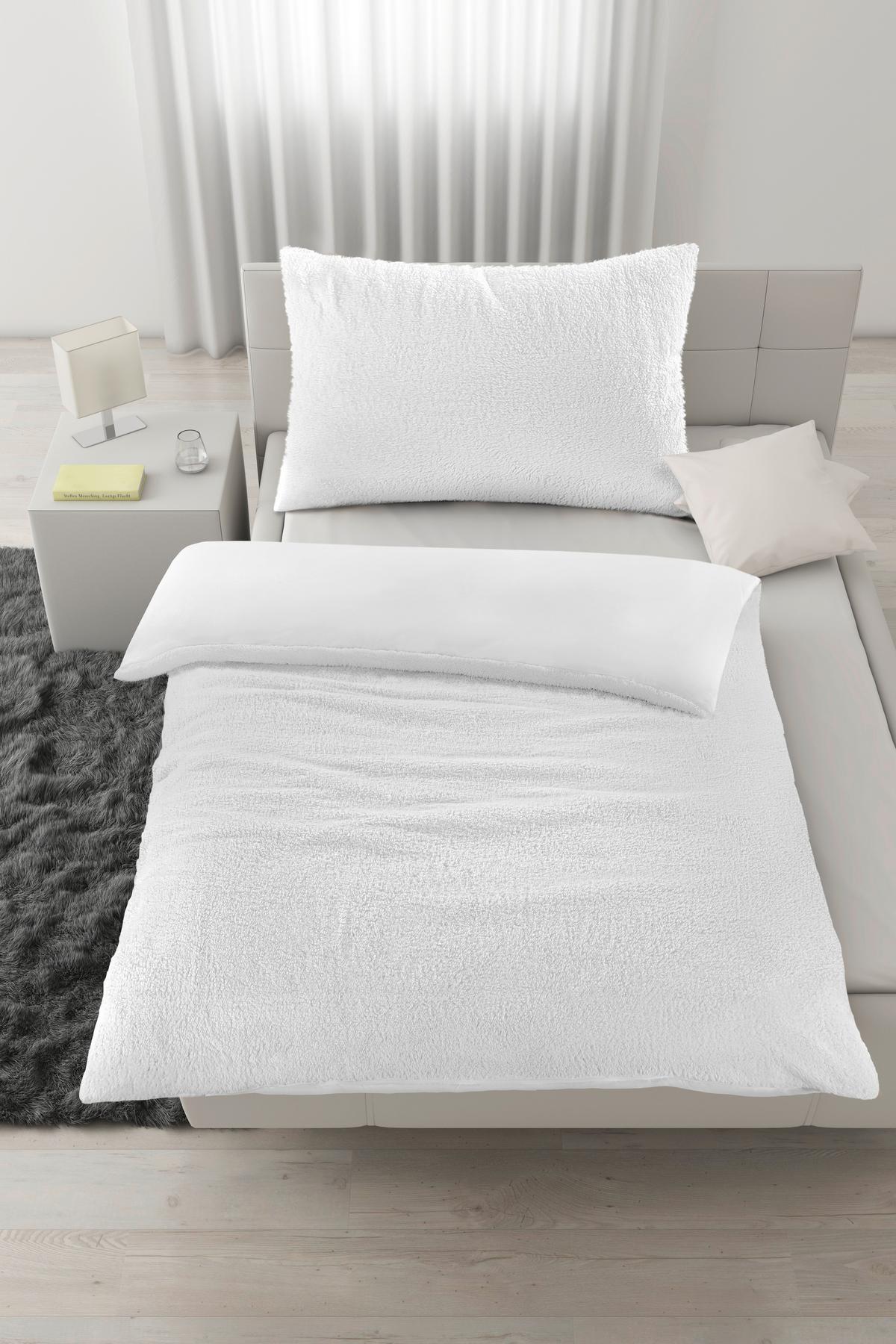 BETTWÄSCHESET TEDDY - Creme, Textil (160/210cm) - Modern Living