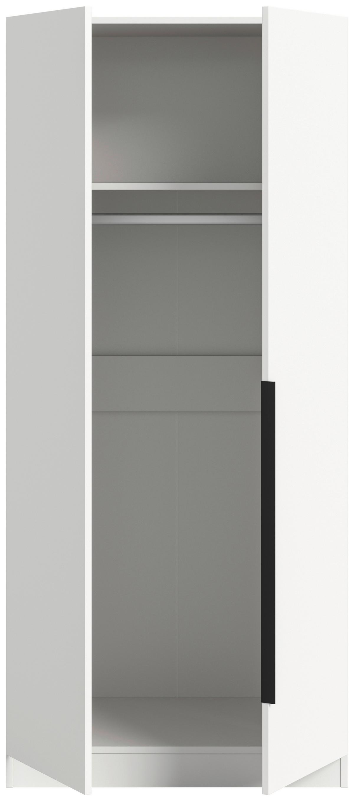 Drehtürenschrank KOPENHAGEN ca.80x181x52cm Weiß - Schwarz/Weiß, MODERN, Holzwerkstoff (80/181/52cm) - MID.YOU