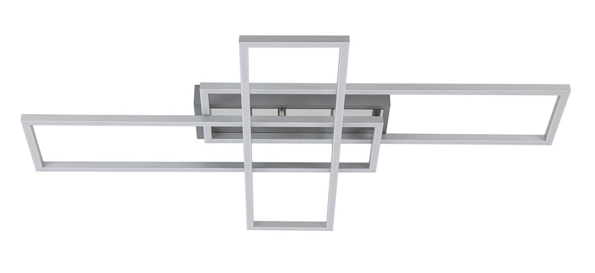 LAMPA SUFITOWA LED MANSFIELD *SBN* - kolor srebrny/kolor aluminiowy, Basics, tworzywo sztuczne/metal (82,5/55/8cm) - Novel