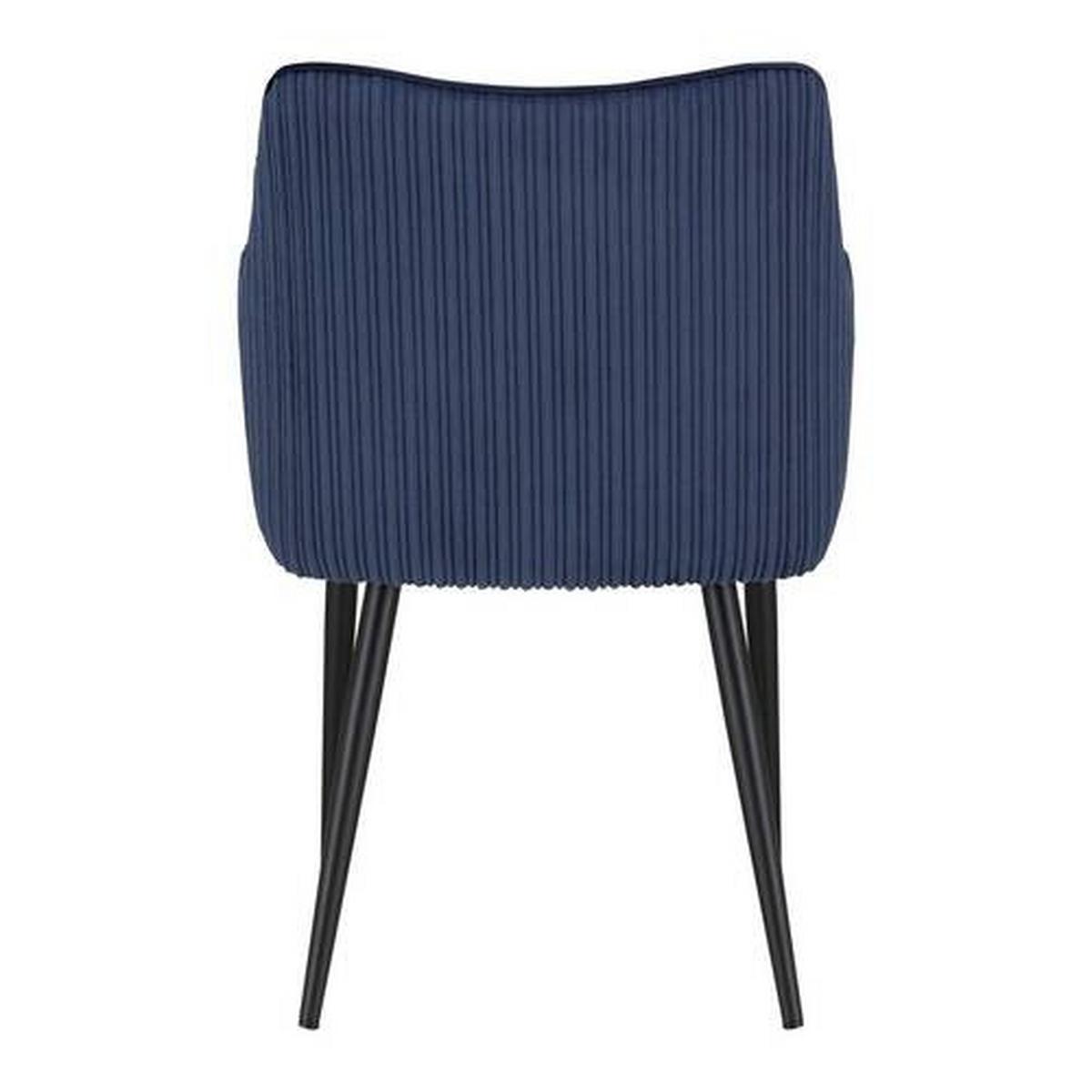 Armlehnstuhl Caria Blau Samt Gepolstert - Blau/Schwarz, MODERN, Holz/Textil (57/89/60cm) - Bessagi Home