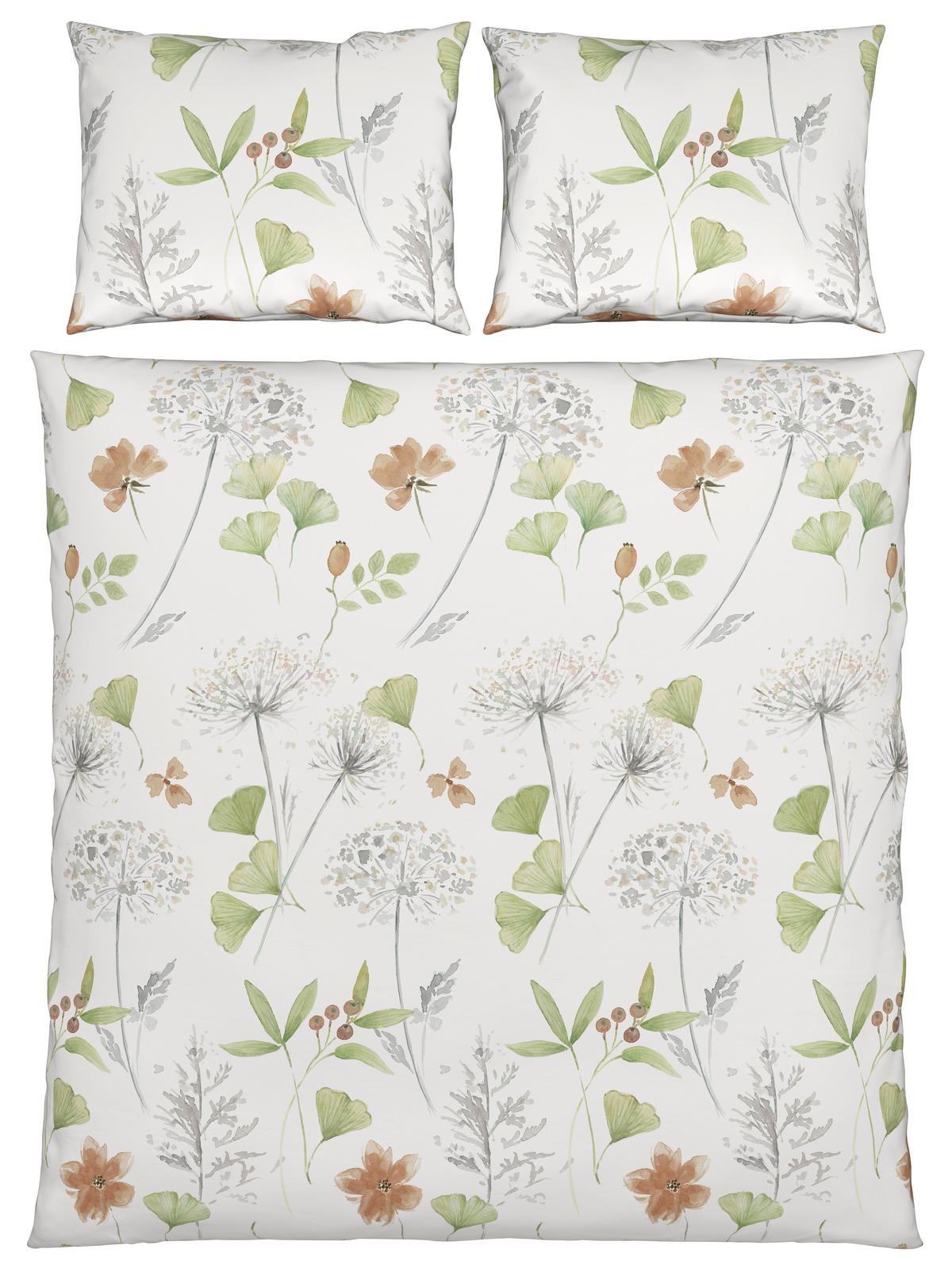 Bettwäsche Bilbao XXL Grün/Weiß max. 200x220cm - Weiß/Grün, LIFESTYLE, Textil (200/220cm) - Modern Living