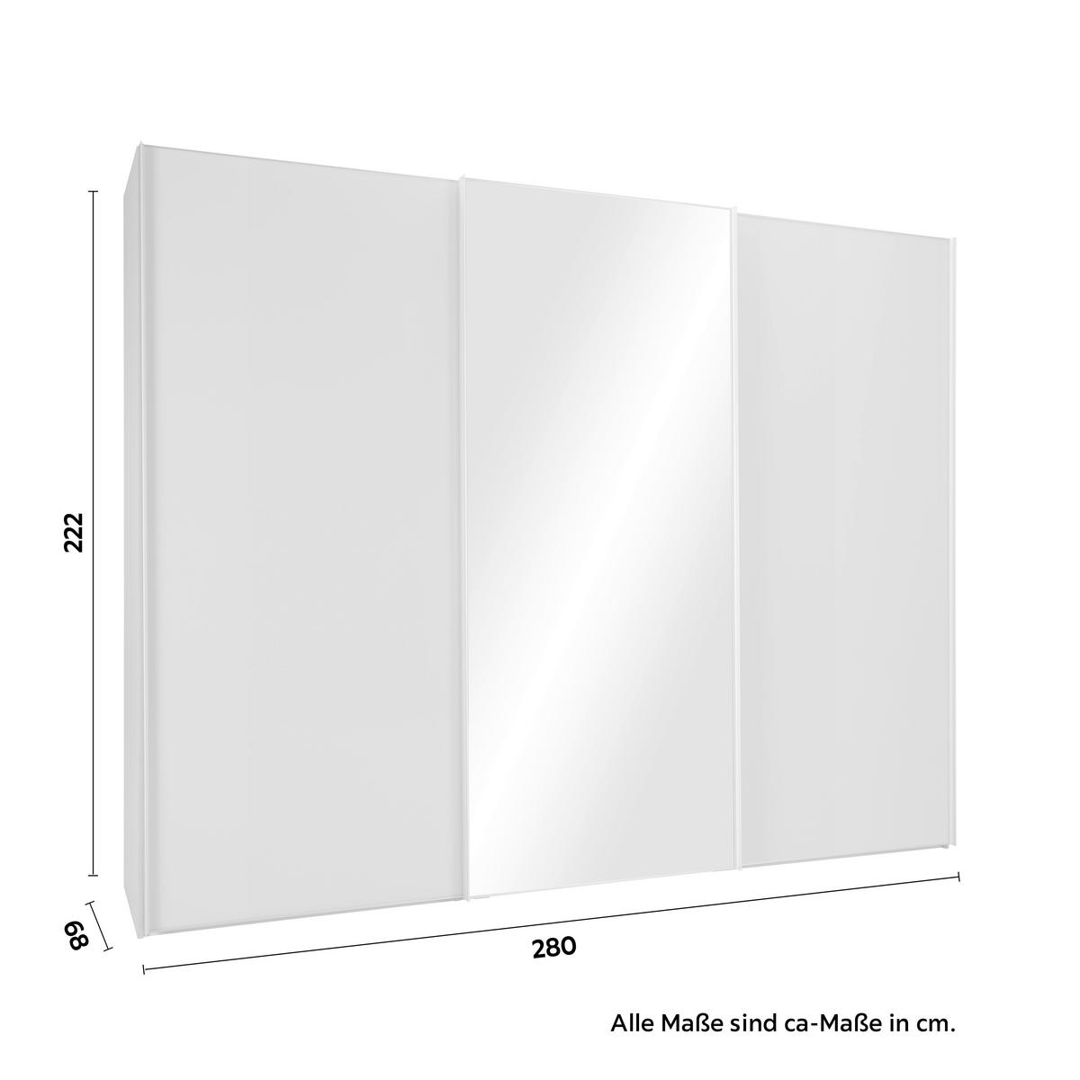 Omara Z Drsnimi Vrati Sonate, Svetlo Siva, Peščena, 280 Cm - barve aluminija/peščene barve, Moderno, kovina/steklo (280/222/68cm) - Premium Living