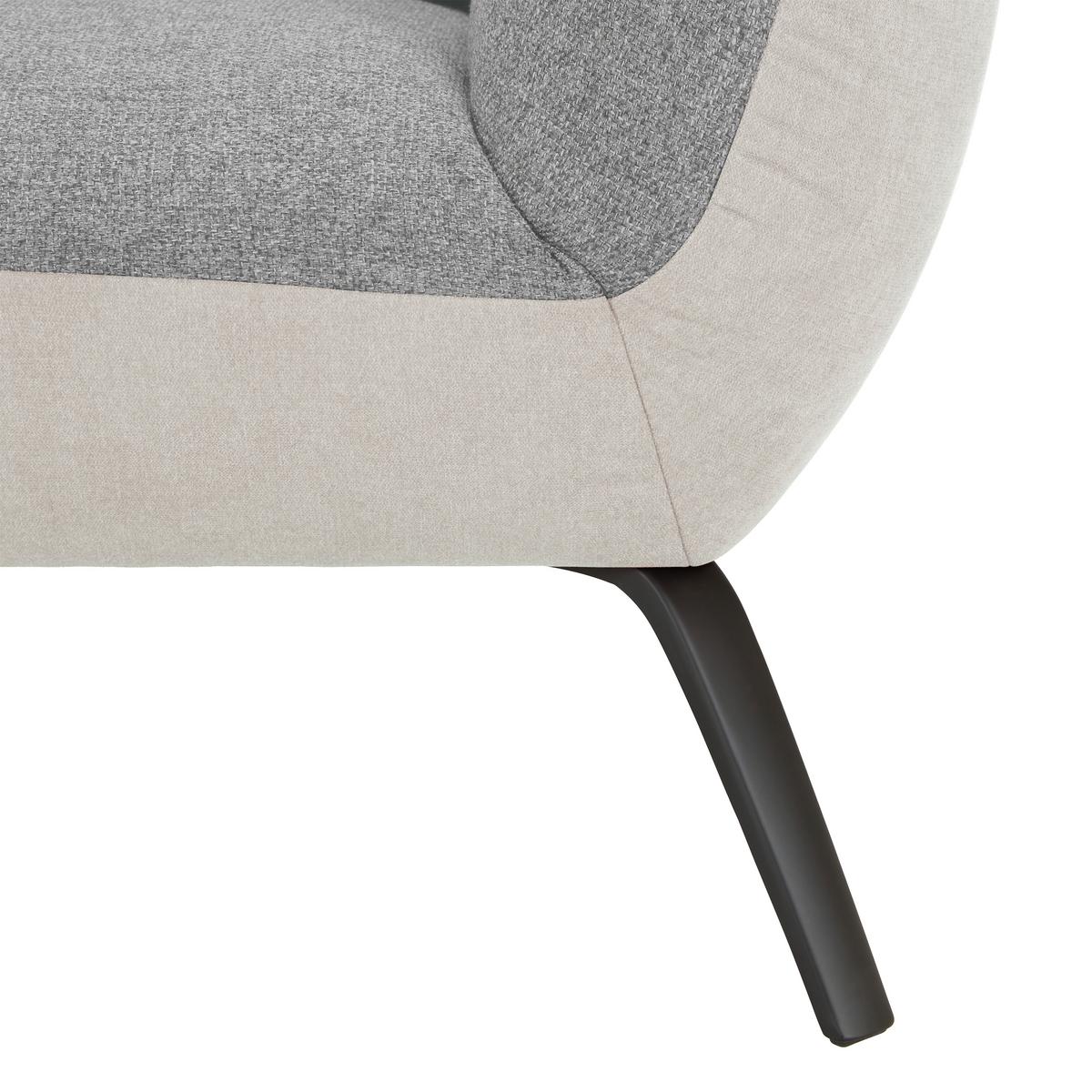 Bigsofa Trendy Silberfarben - Silberfarben/Schwarz, MODERN, Holzwerkstoff (260/93/124cm) - Premium Living