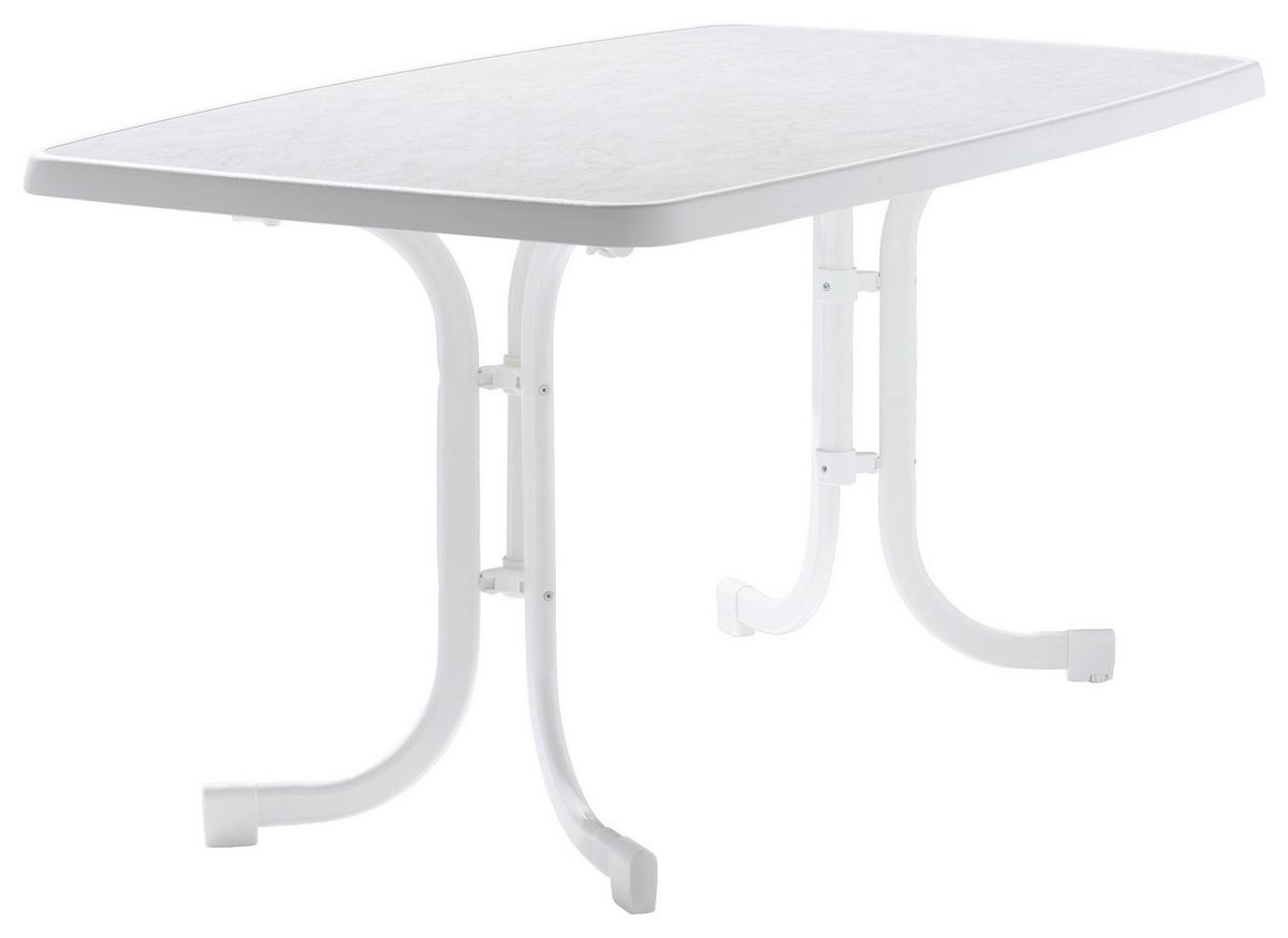 Gartentisch ca. 150x90x72cm Weiß - Weiß, MODERN, Holzwerkstoff/Metall (150/90/72cm) - Sieger