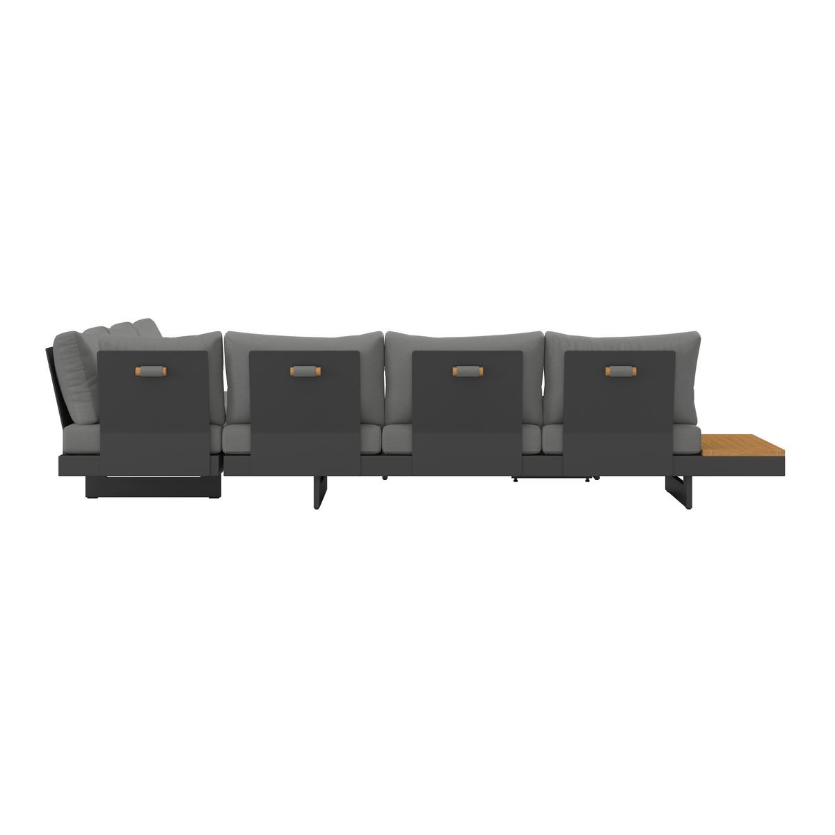 Loungegarnitur Amaia Grau, Outdoorgewebe - Dunkelgrau/Grau, Modern, Holz/Textil (323/80/70cm) - Bessagi Garden