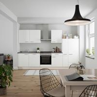 Küchenblock Touch Low m. Geräten Weiß - Schieferfarben/Schwarz, MODERN, Holzwerkstoff/Metall (330cm) - Nobilia