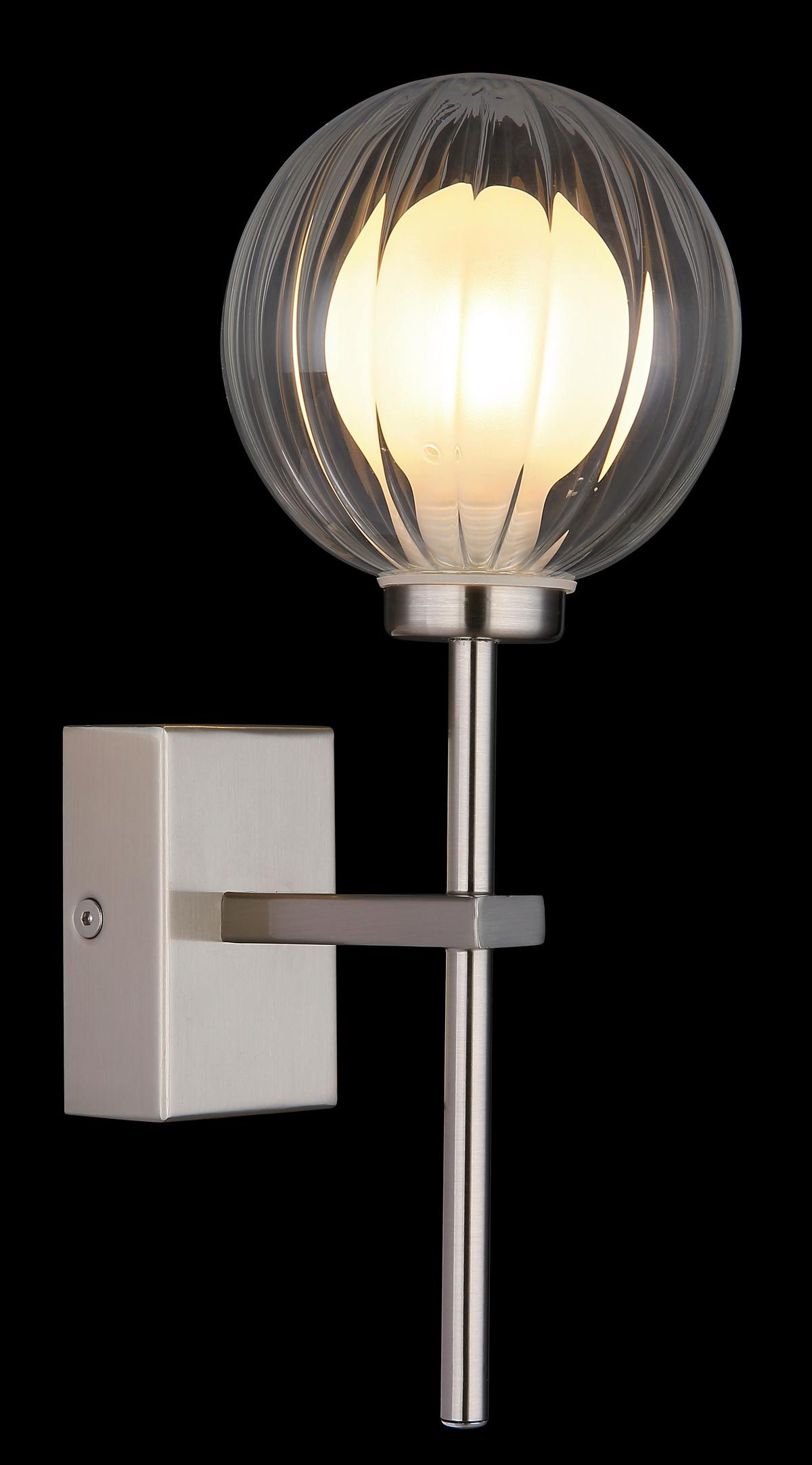 BADEZIMMER-WANDLEUCHTE 41928WN - Klar, Konventionell, Glas/Metall (10/14,1cm) - Globo