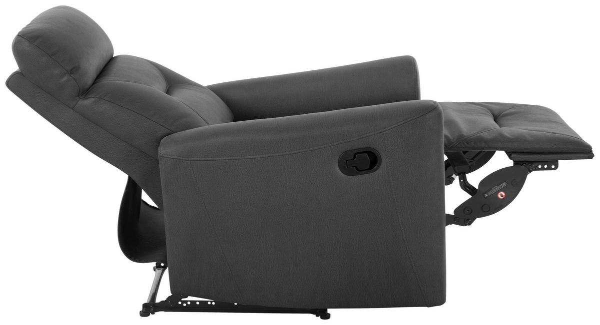 Počivalnik Aureli, Črna - siva/črna, Basics, kovina/tekstil (82/102,5/92,5cm) - Livetastic