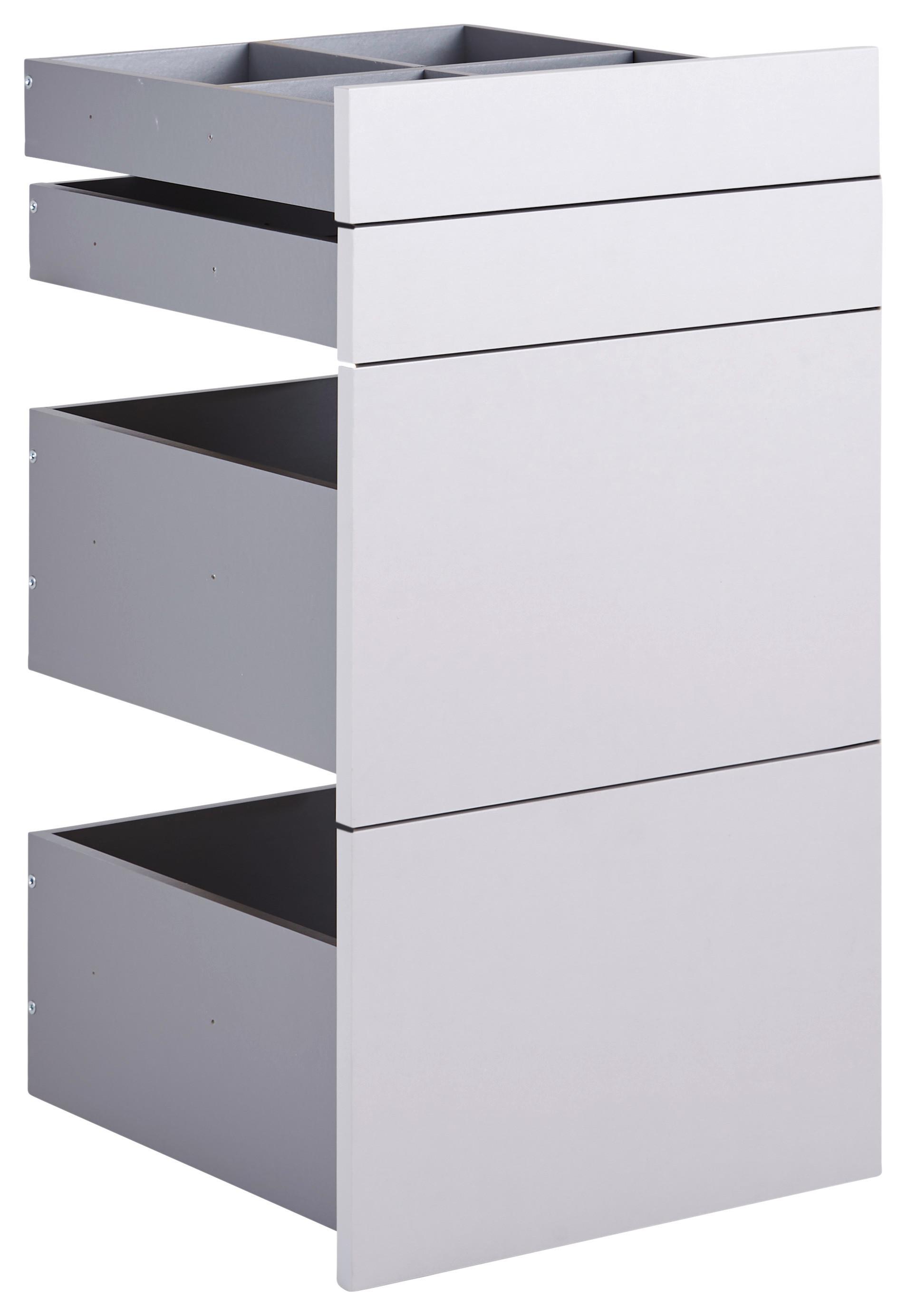 Schubladenset Unit in Hellgrau - Hellgrau, MODERN, Holzwerkstoff (45,3/83/47cm) - Based