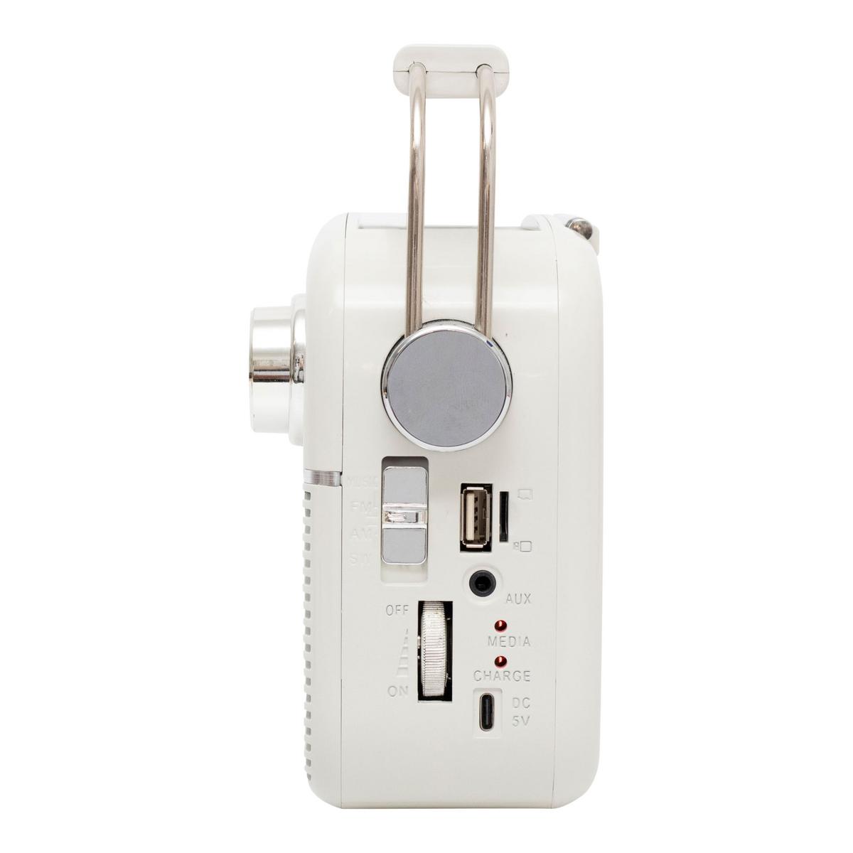 Napelemes Hibrid Rádió Rpr9 - fehér, Modern, műanyag (22,8/15-19,5/8,5cm)