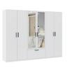 DREHTÜRENSCHRANK MILOS 6T1S2S - Schwarz/Weiß, MODERN, Glas/Holzwerkstoff (270/210/54cm) - Mömax