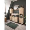 Badezimmer Boston 4-tlg. ca. 117 cm Sonoma Eiche - Schwarz/Sonoma Eiche, MODERN, Glas/Holzwerkstoff (117cm) - MID.YOU