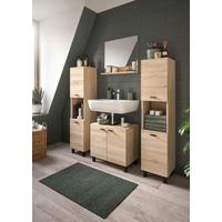 Kopalnica Boston, Hrast - črna/hrast sonoma, Moderno, umetna masa/steklo (117cm) - MID.YOU