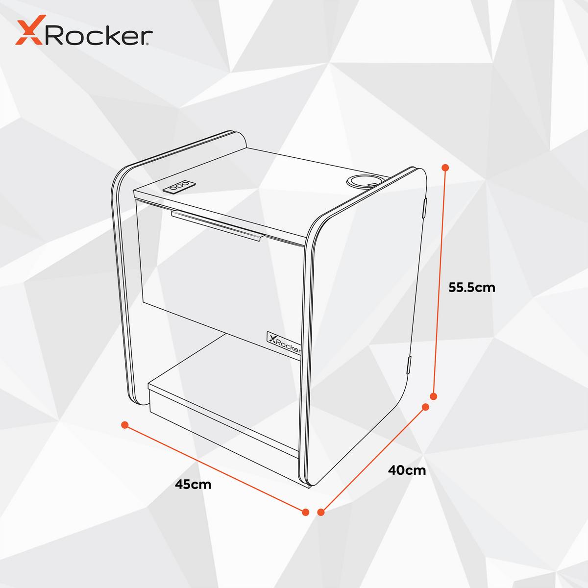 Nachtkästchen Electra ca. 45x55,5x40cm Schwarz mit LED - Grau Hochglanz/Schwarz, MODERN, Holzwerkstoff/Metall (45/55,5/40cm) - X Rocker