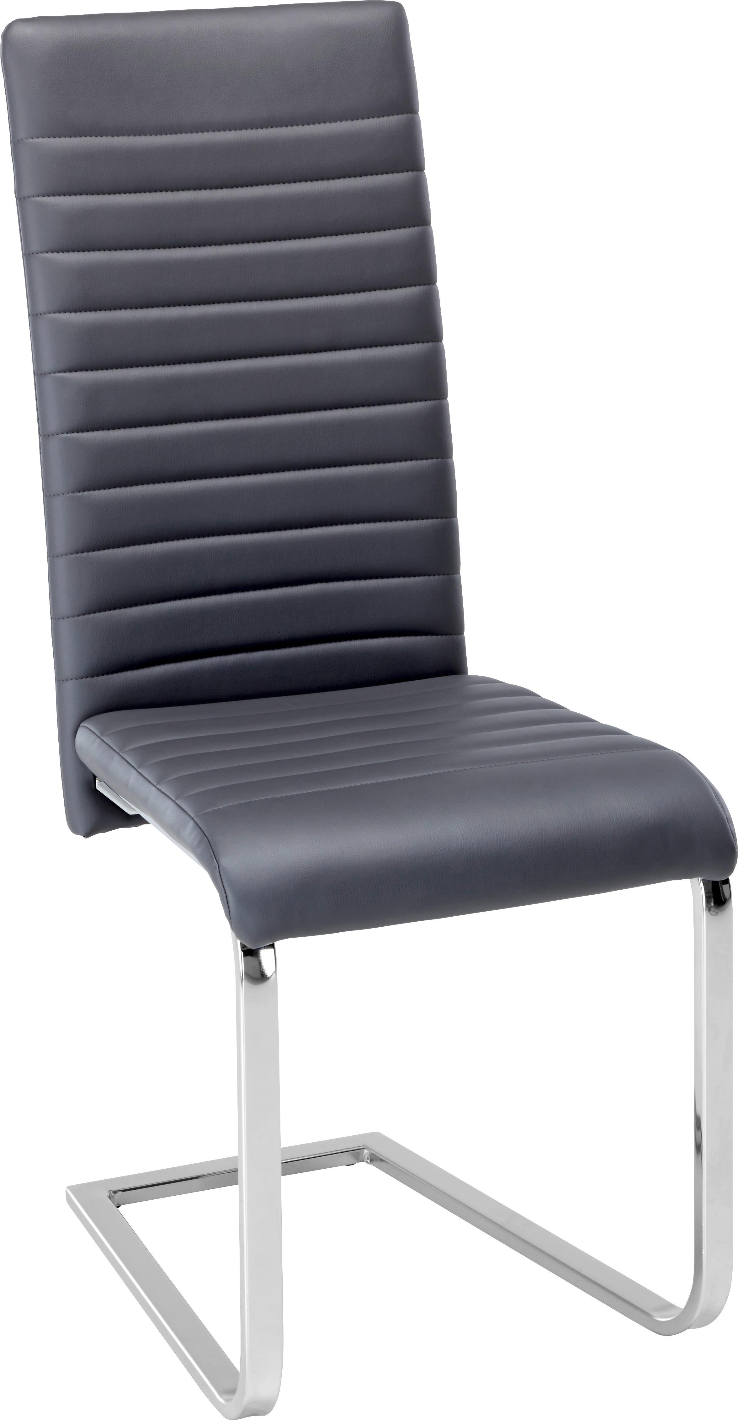 Nihajni Stol Elisa, Siva - barve kroma/siva, Moderno, kovina/tekstil (43/101/59cm) - Based