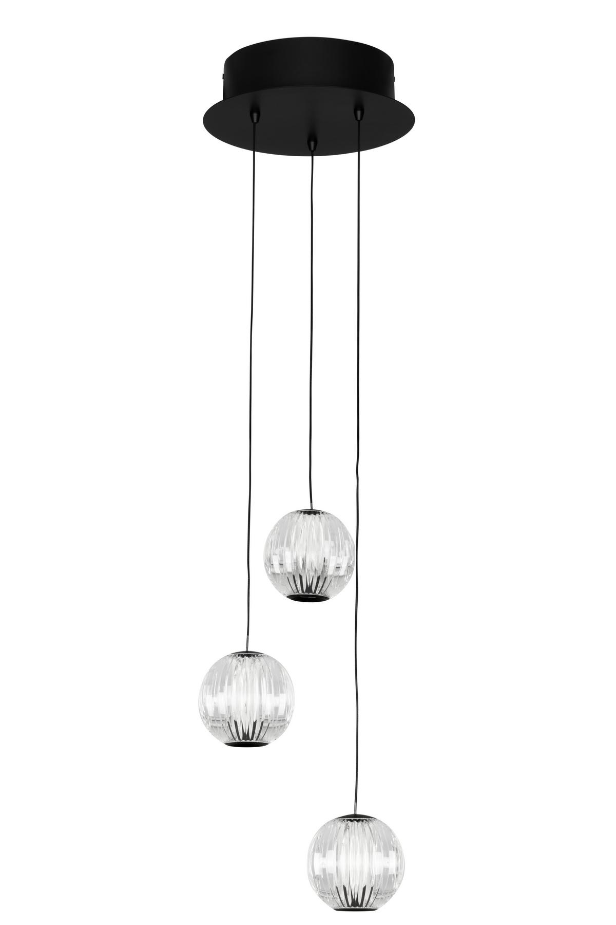 LAMPA WISZĄCA LED NEW YORK *DK* - przejrzysty/czarny, Design, tworzywo sztuczne/metal (25/150cm) - Dieter Knoll
