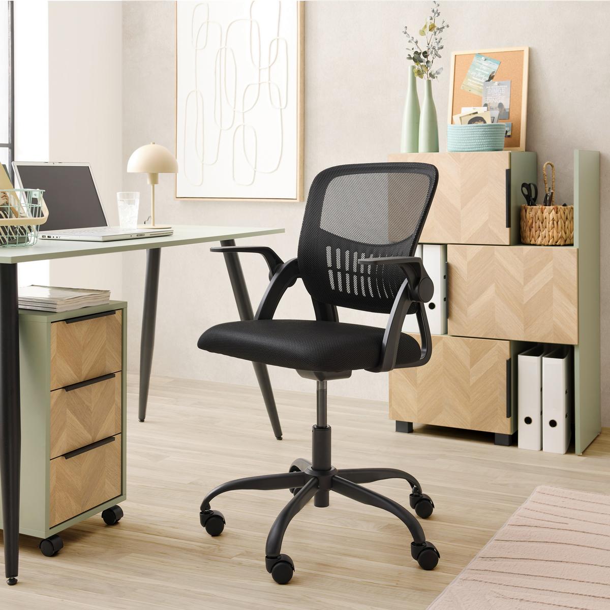 Kancelarijska Stolica Saskia - crna, Moderno, metal/tekstil (57/86-96/63cm) - Modern Living