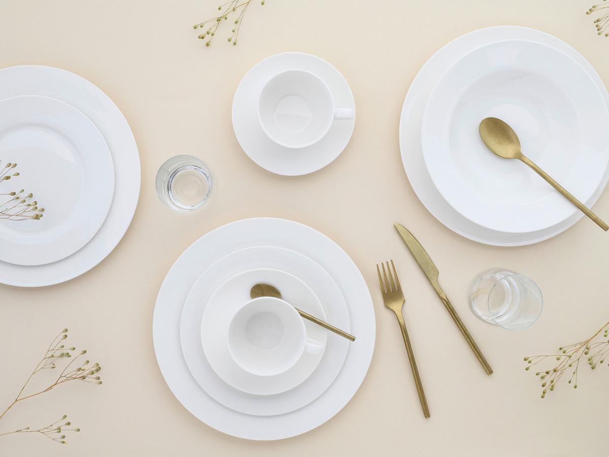 Kombinirani Servis Fleur Royal, 30-Delni - krem barve, Basics, keramika - Creatable